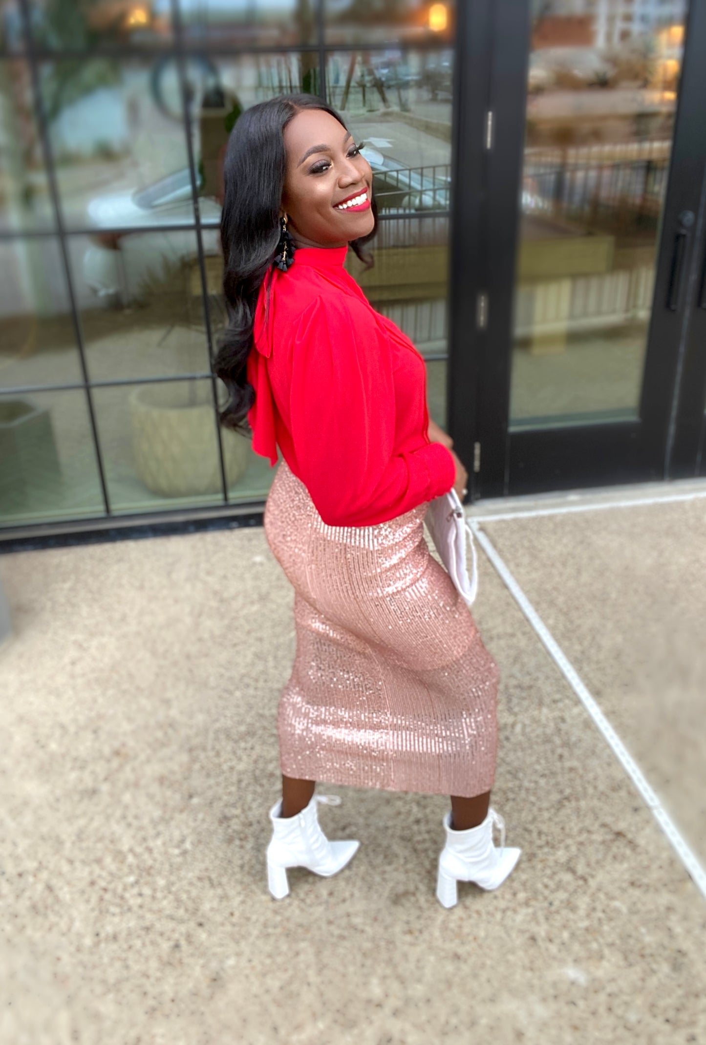 ROSE GOLD SEQUIN SKIRT