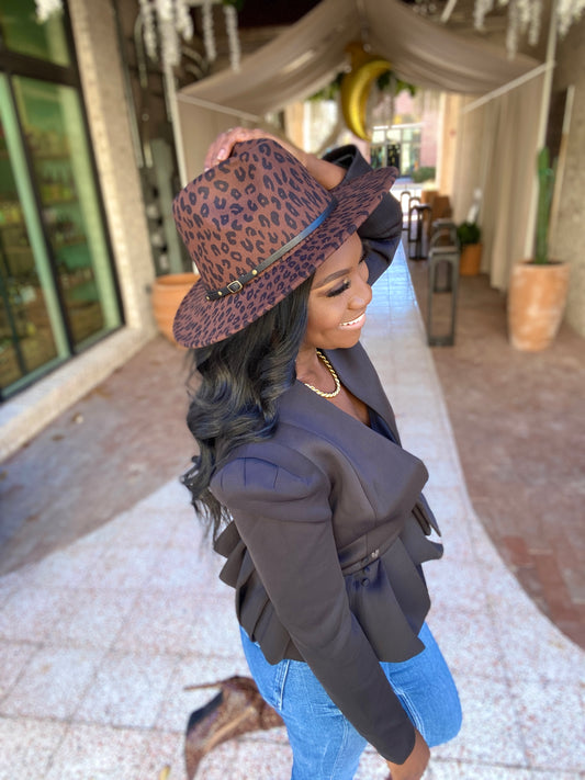 LEOPARD PRINT FEDORA