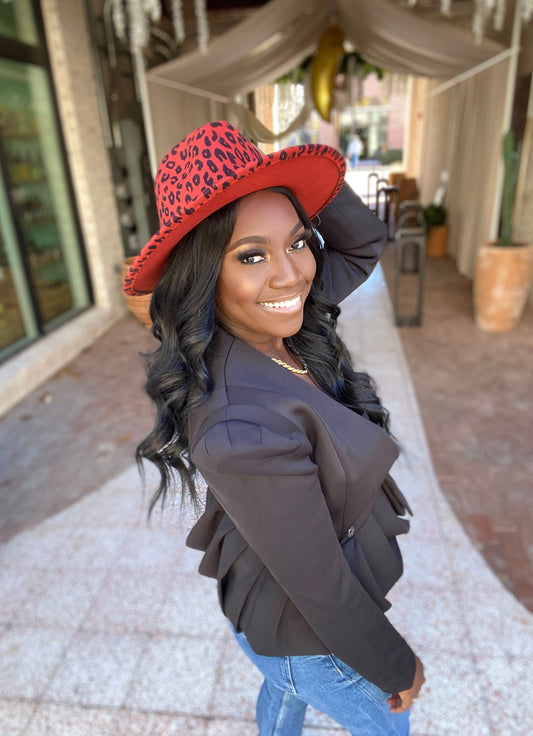 LEOPARD PRINT FEDORA