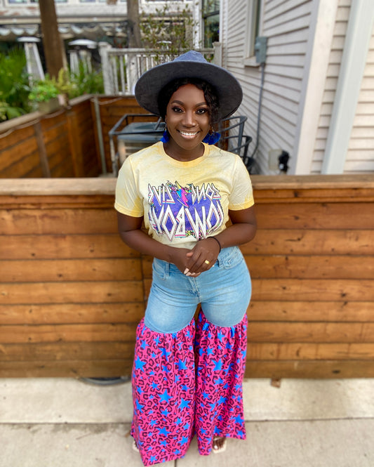 YELLOW LONG LIVE COWBOYS GRAPHIC SHIRT